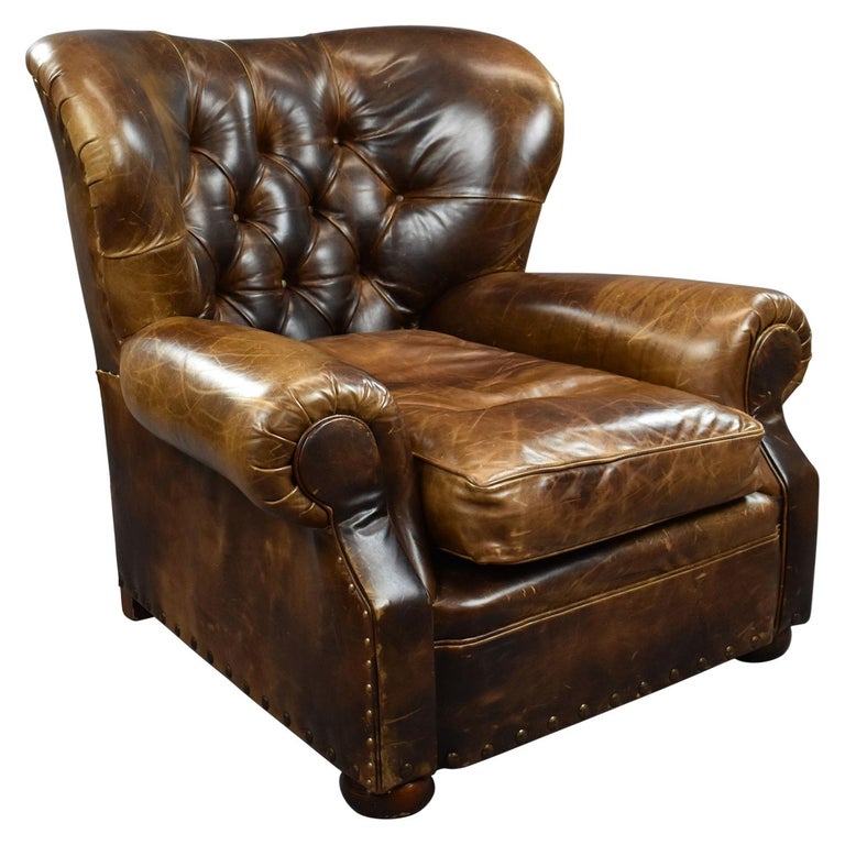 Large Brown Leather Armchair For, American Heritage Custom Leather Recliners