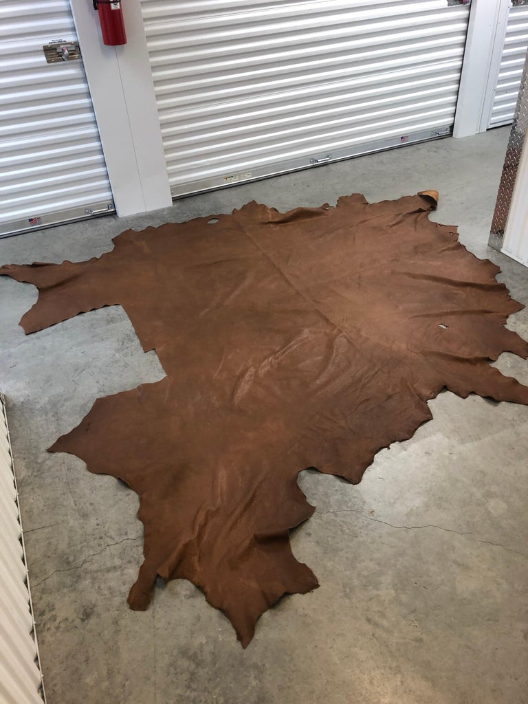 Large Brown Soft Leather Cowhide For Sale at 1stdibs
