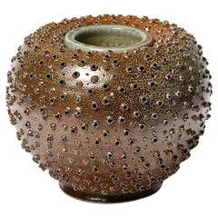 Grande vaso in ceramica marrone di Dominique Garet La Borne