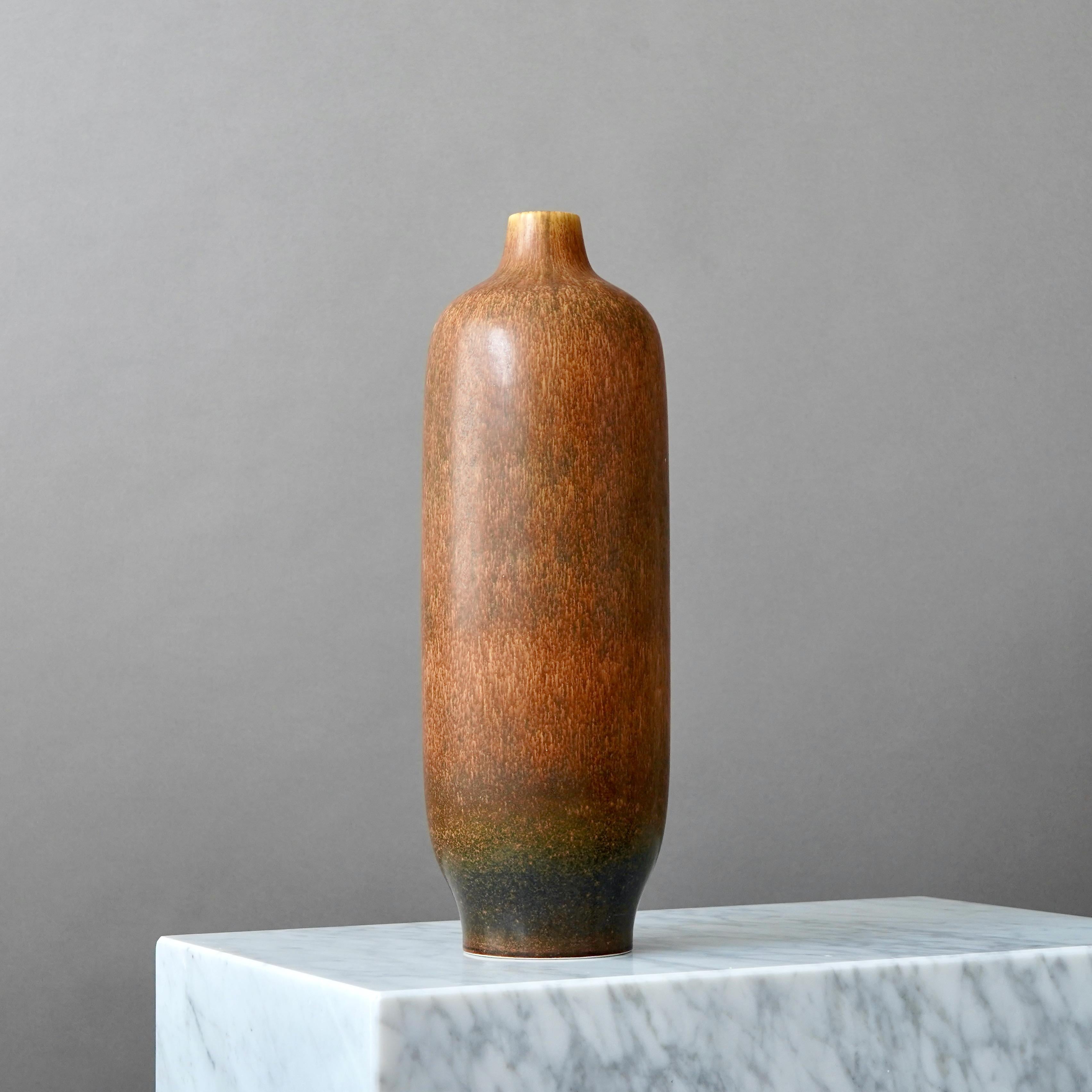 Large Brown Stoneware Floor Vase by Carl-Harry Stalhane, Rorstrand, Sweden 1960s For Sale 2