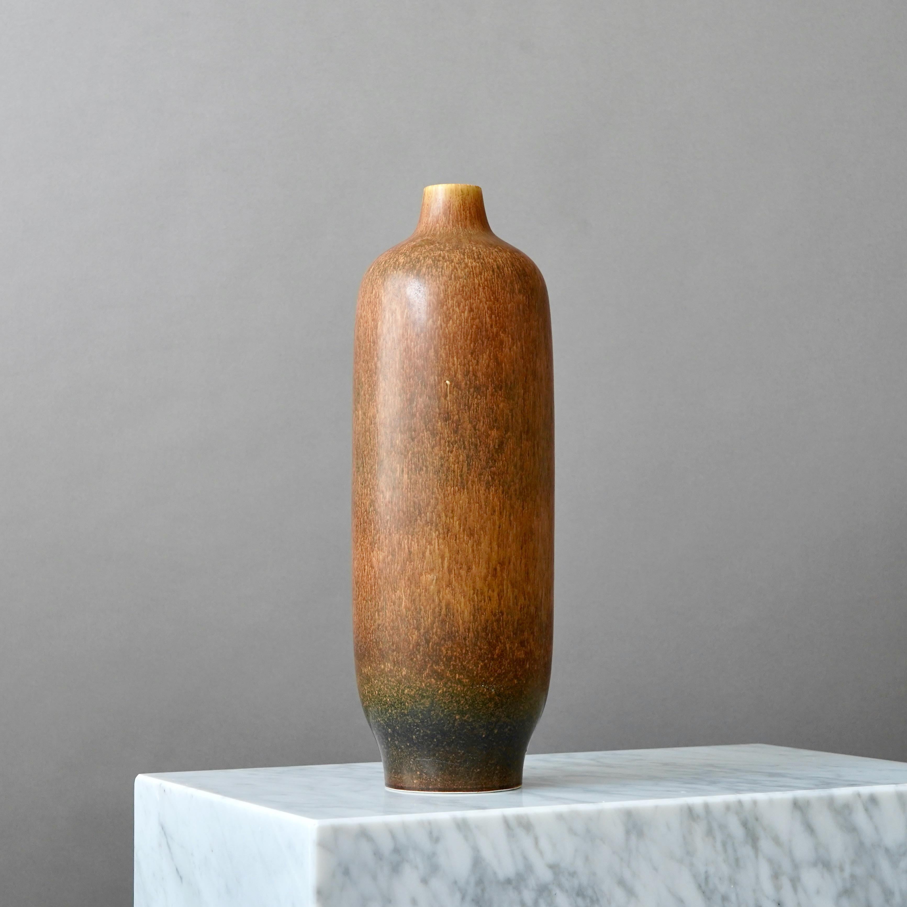 Large Brown Stoneware Floor Vase by Carl-Harry Stalhane, Rorstrand, Sweden 1960s For Sale 3