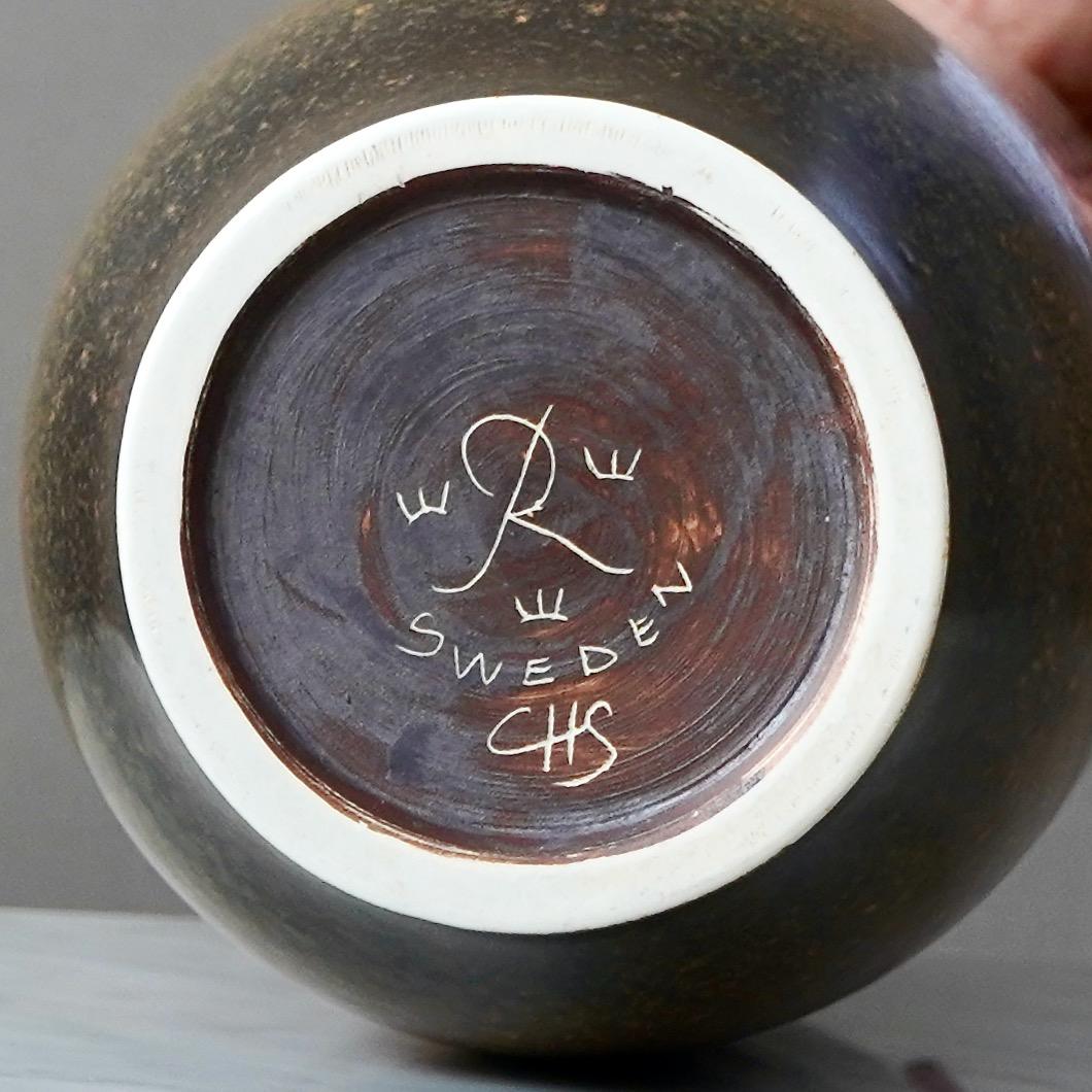 Large Brown Stoneware Floor Vase by Carl-Harry Stalhane, Rorstrand, Sweden 1960s For Sale 4