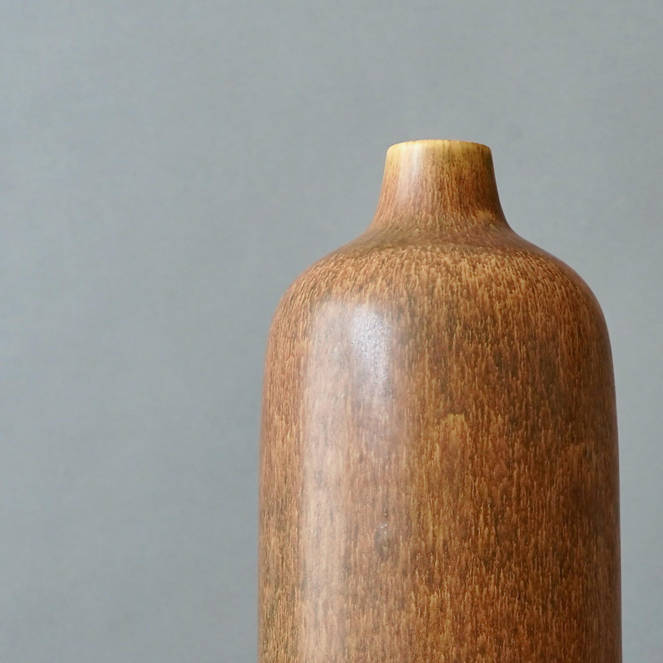 Glazed Large Brown Stoneware Floor Vase by Carl-Harry Stalhane, Rorstrand, Sweden 1960s For Sale