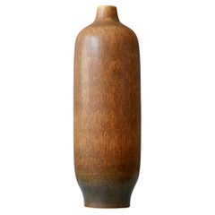 Grand vase de sol en grès Brown par Carl-Harry Stalhane, Rorstrand, Suède années 1960