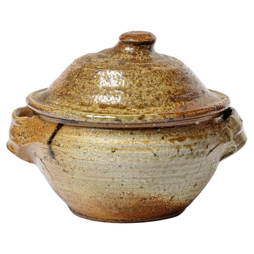 Gran caja o maceta de cerámica de gres marrón de Anne Kjaersgaard La Borne