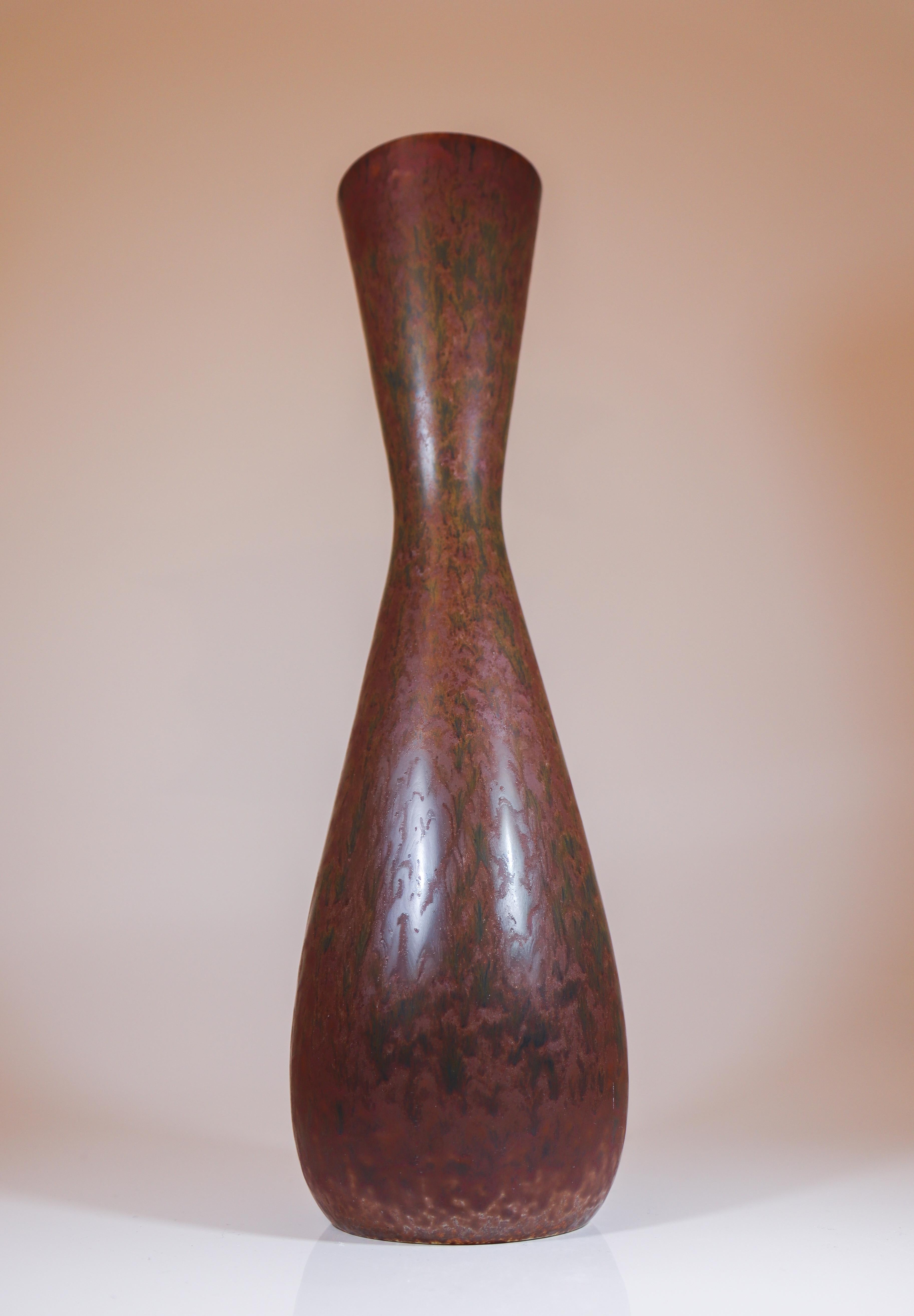 Svedese Vaso grande marrone - Carl-Harry Stålhane - Rörstrand Midcentury Modern in vendita