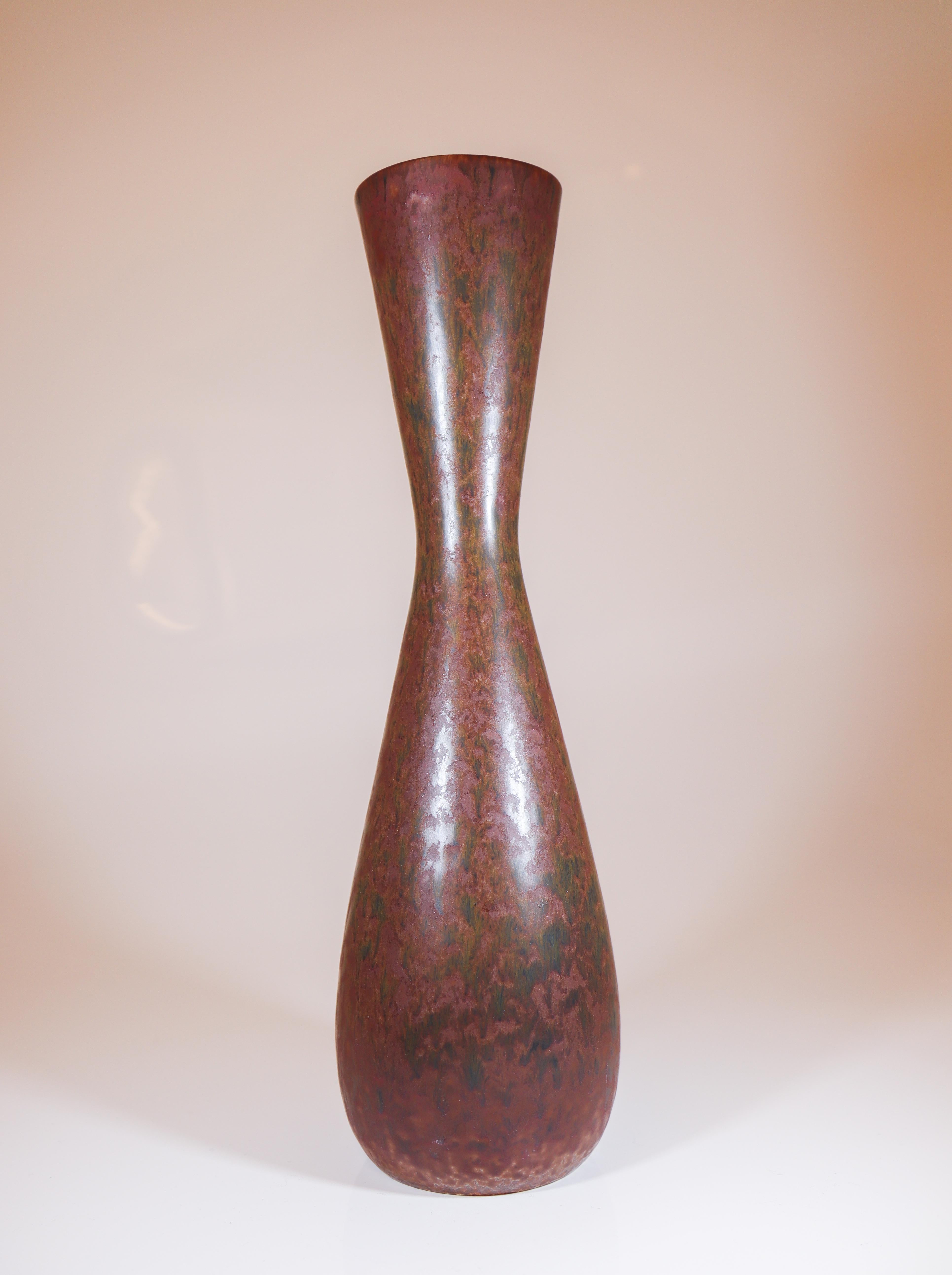 Smaltato Vaso grande marrone - Carl-Harry Stålhane - Rörstrand Midcentury Modern in vendita