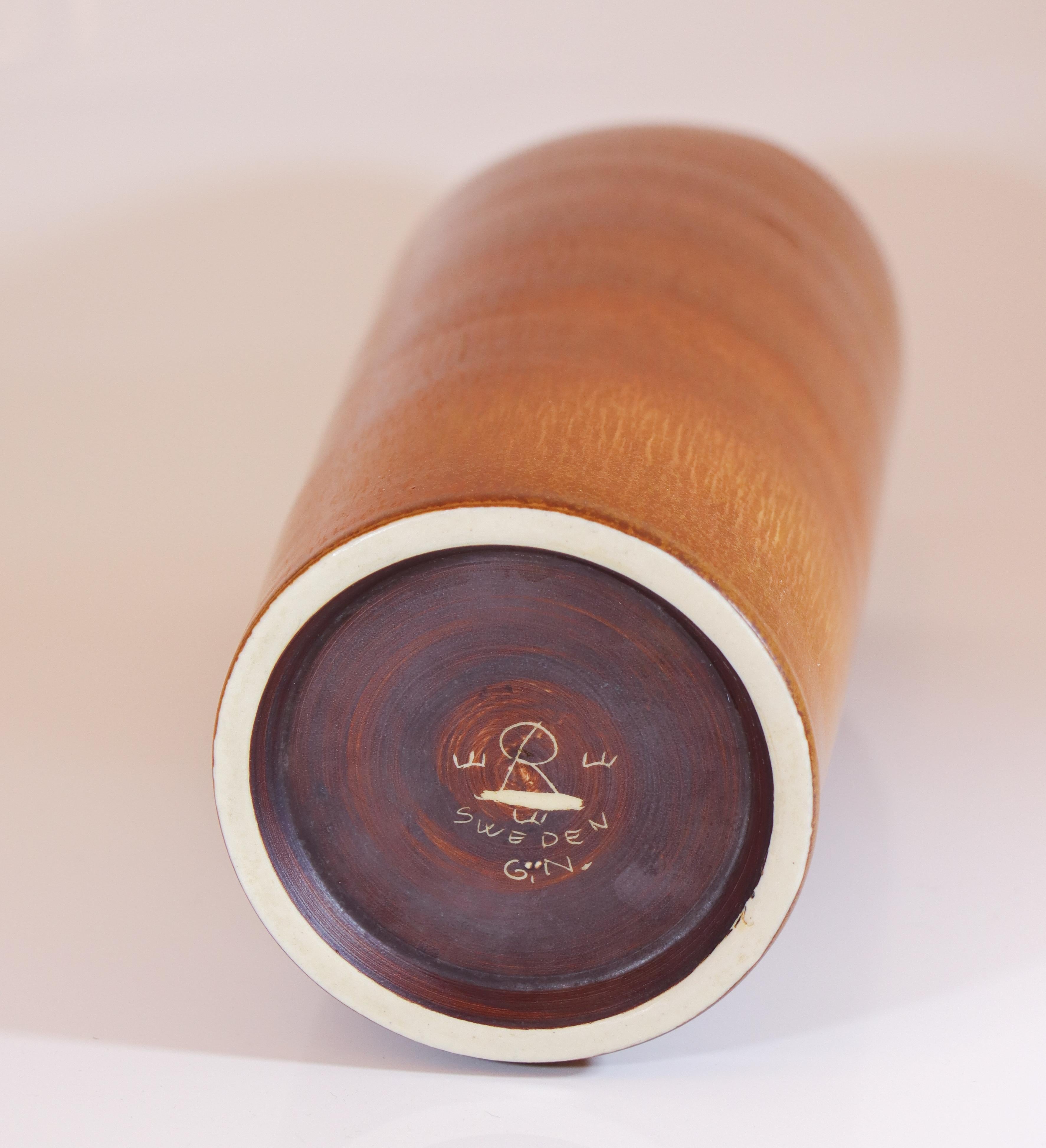 Vaso grande marrone Gunnar Nylund, Rörstrand, Scandinavo del Medio Evo in vendita 4