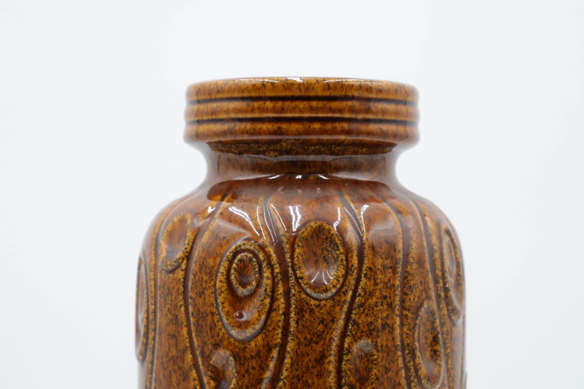Grande vaso Scheurich Koralle in ceramica marrone della Germania occidentale in vendita 4