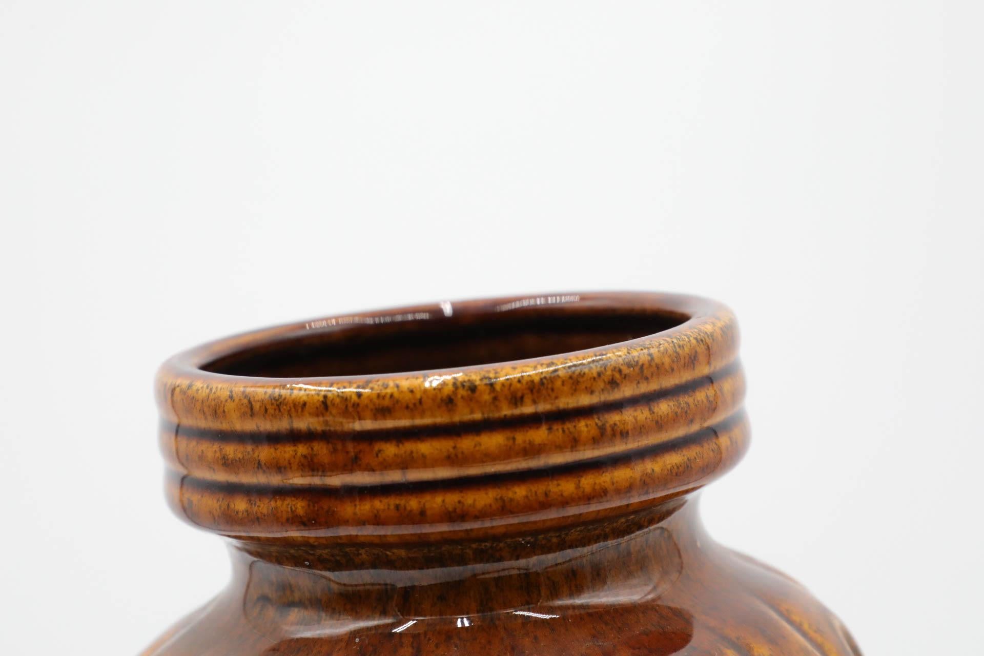 Grande vaso Scheurich Koralle in ceramica marrone della Germania occidentale in vendita 8