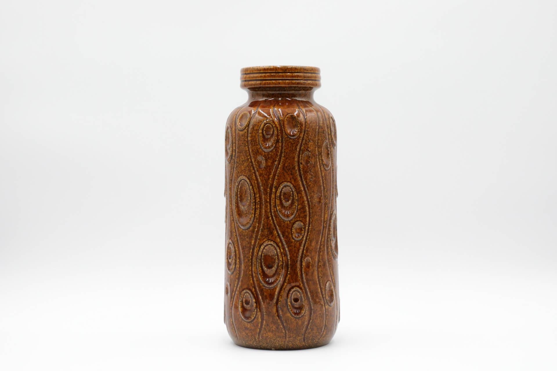 XX secolo Grande vaso Scheurich Koralle in ceramica marrone della Germania occidentale in vendita