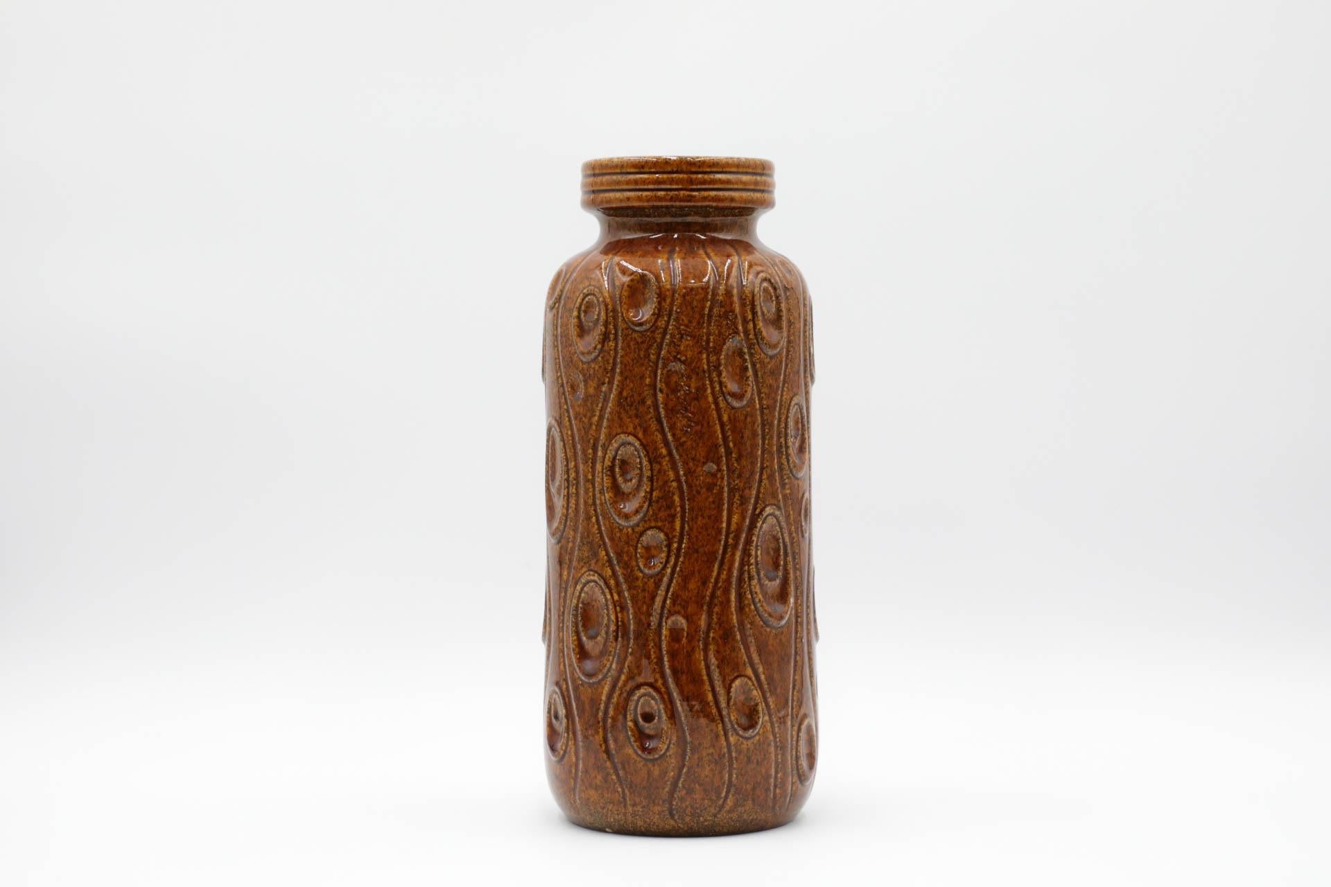 Ceramica Grande vaso Scheurich Koralle in ceramica marrone della Germania occidentale in vendita