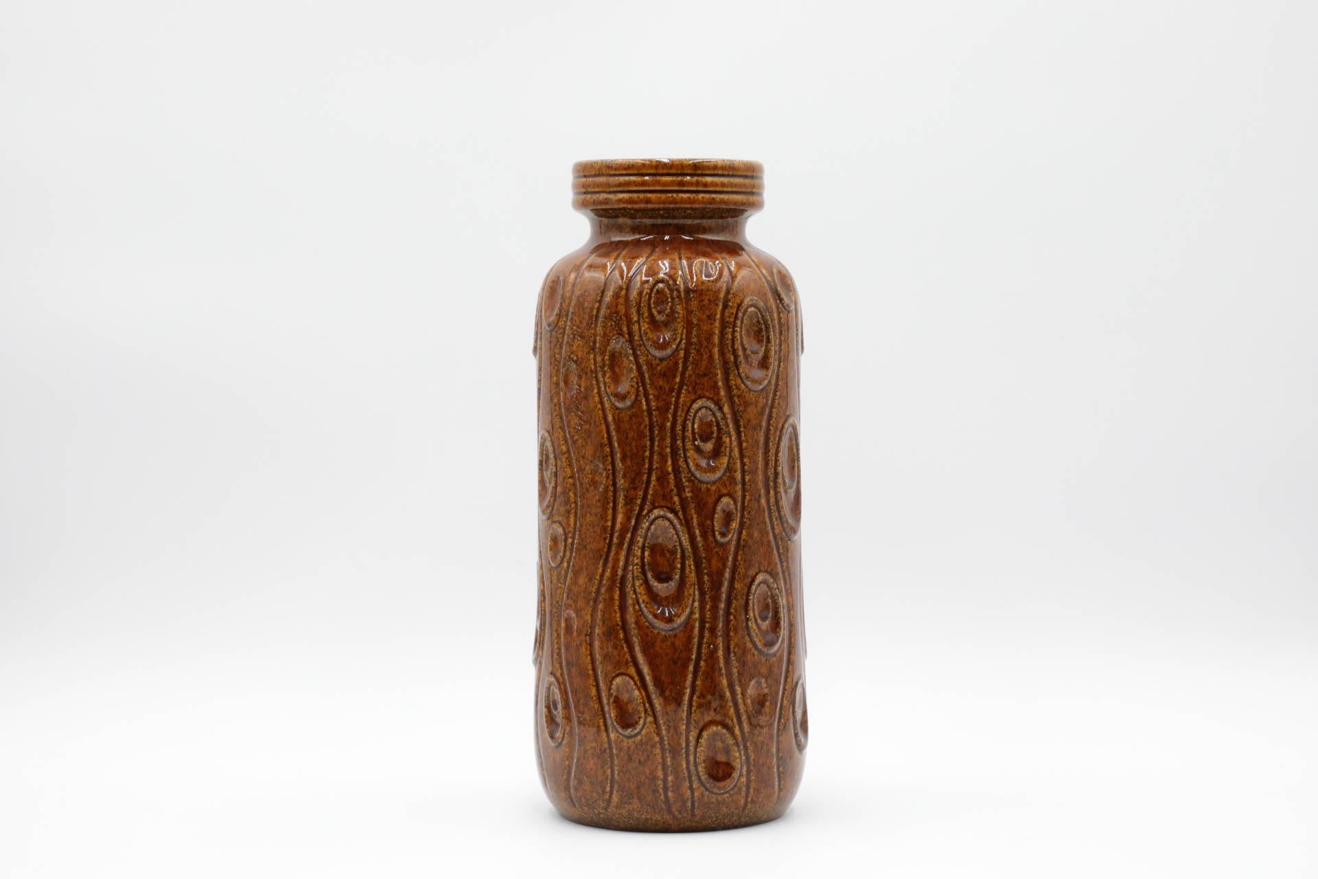 Grande vaso Scheurich Koralle in ceramica marrone della Germania occidentale in vendita 1