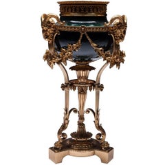 Large Brûle Perfume Bronze, Gilded, Three-Sided Grooved Base