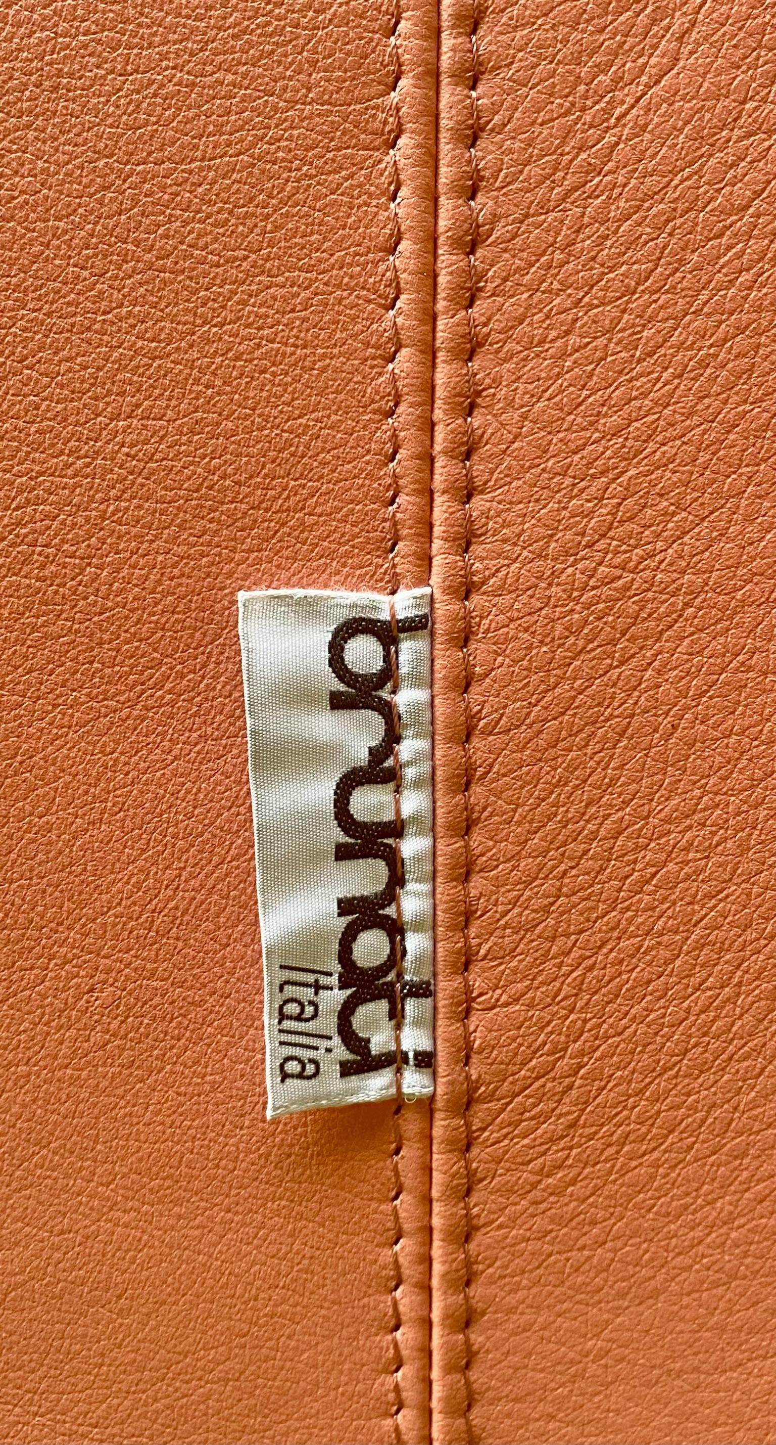 Large Brunati Leather Sofa in Typical 80s Color 7