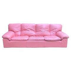 Large Brunati Leather Sofa in Typical 80s Color