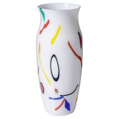 Large Bruno Gambone Glass MIRO Vase, 13.875"H, Murano