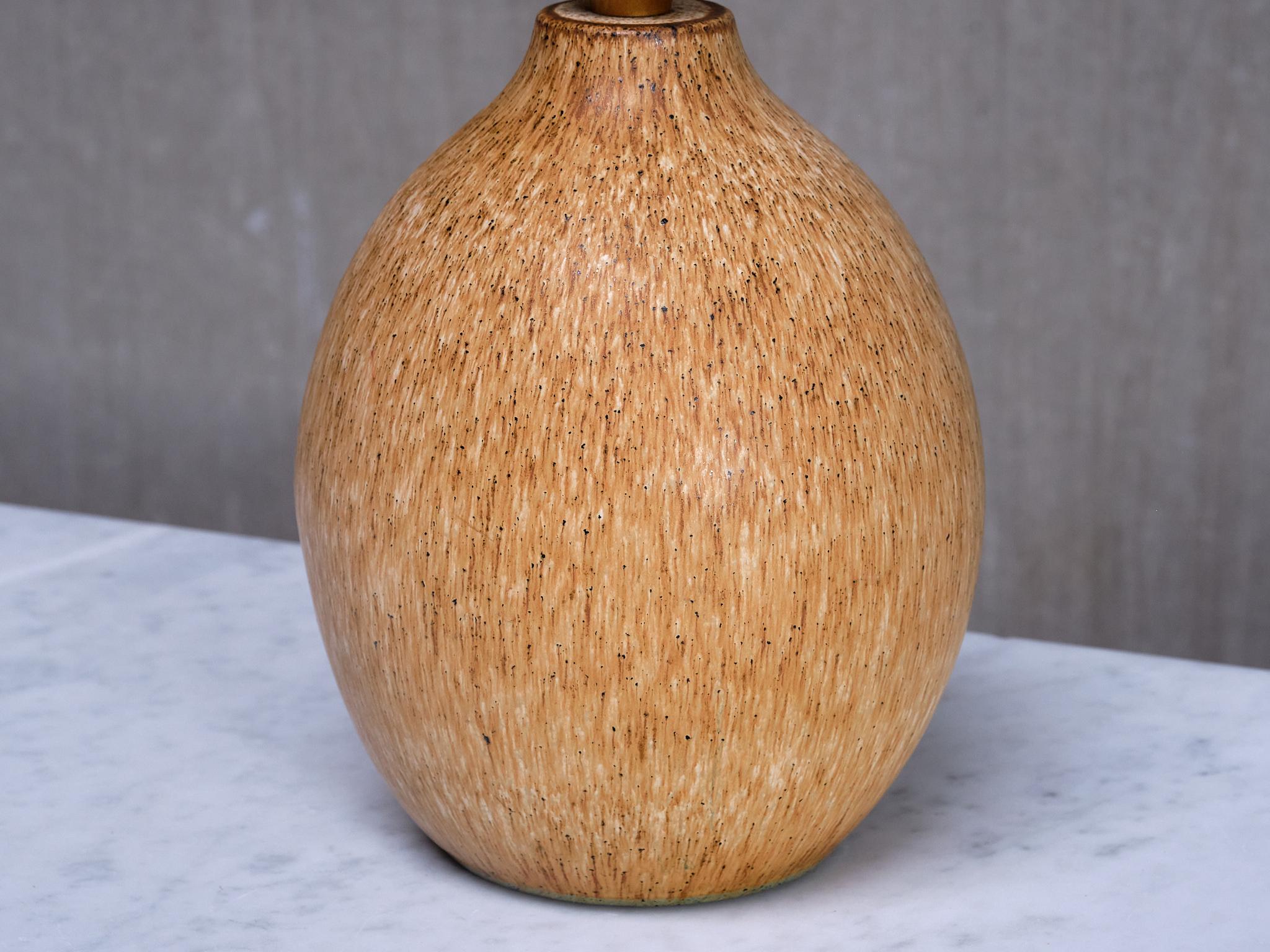 Große Bruno Karlsson-Tischlampe aus gesprenkelter Keramik, Ego Stengods, Schweden, 1960er Jahre im Angebot 3