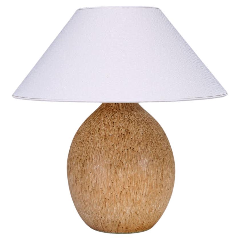 Große Bruno Karlsson-Tischlampe aus gesprenkelter Keramik, Ego Stengods, Schweden, 1960er Jahre im Angebot