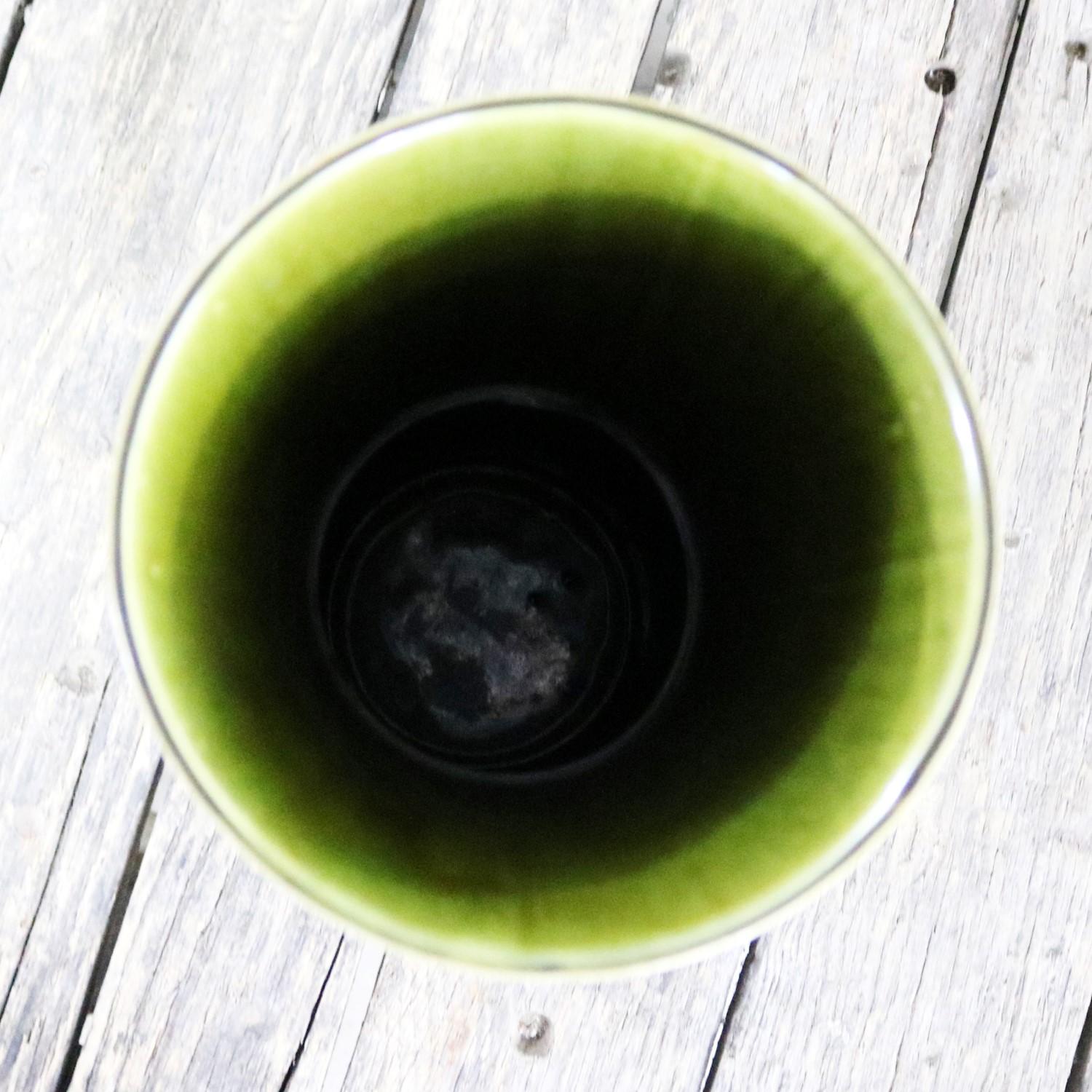 Glazed Large Brush McCoy USA Vase Number 177 Green Mottled Glaze