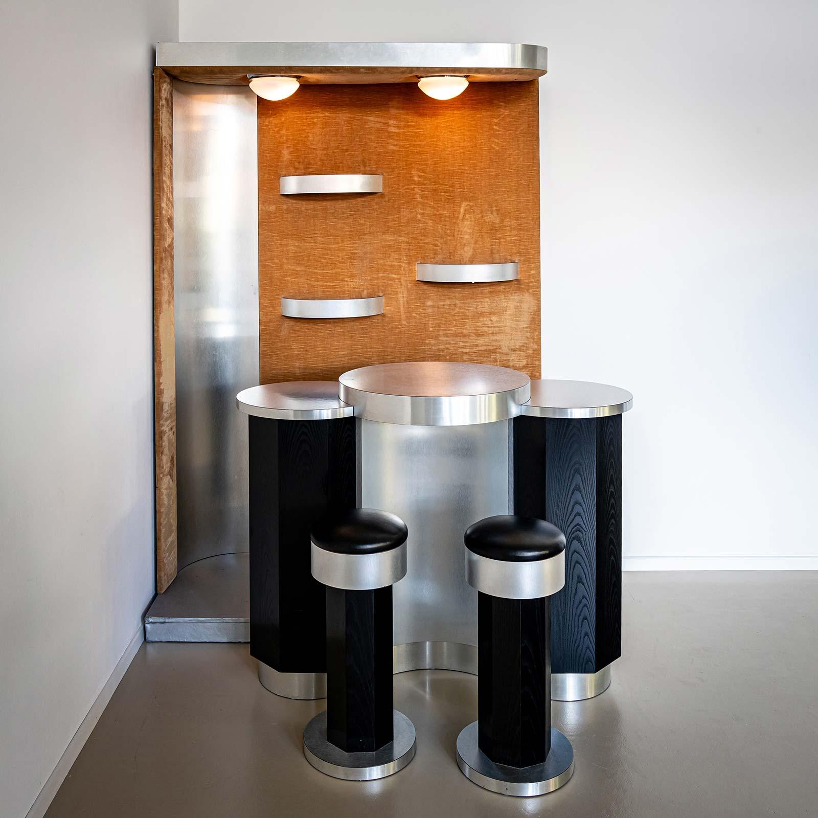 Large Brushed Aluminium Bar, Italy 1970s For Sale 6
