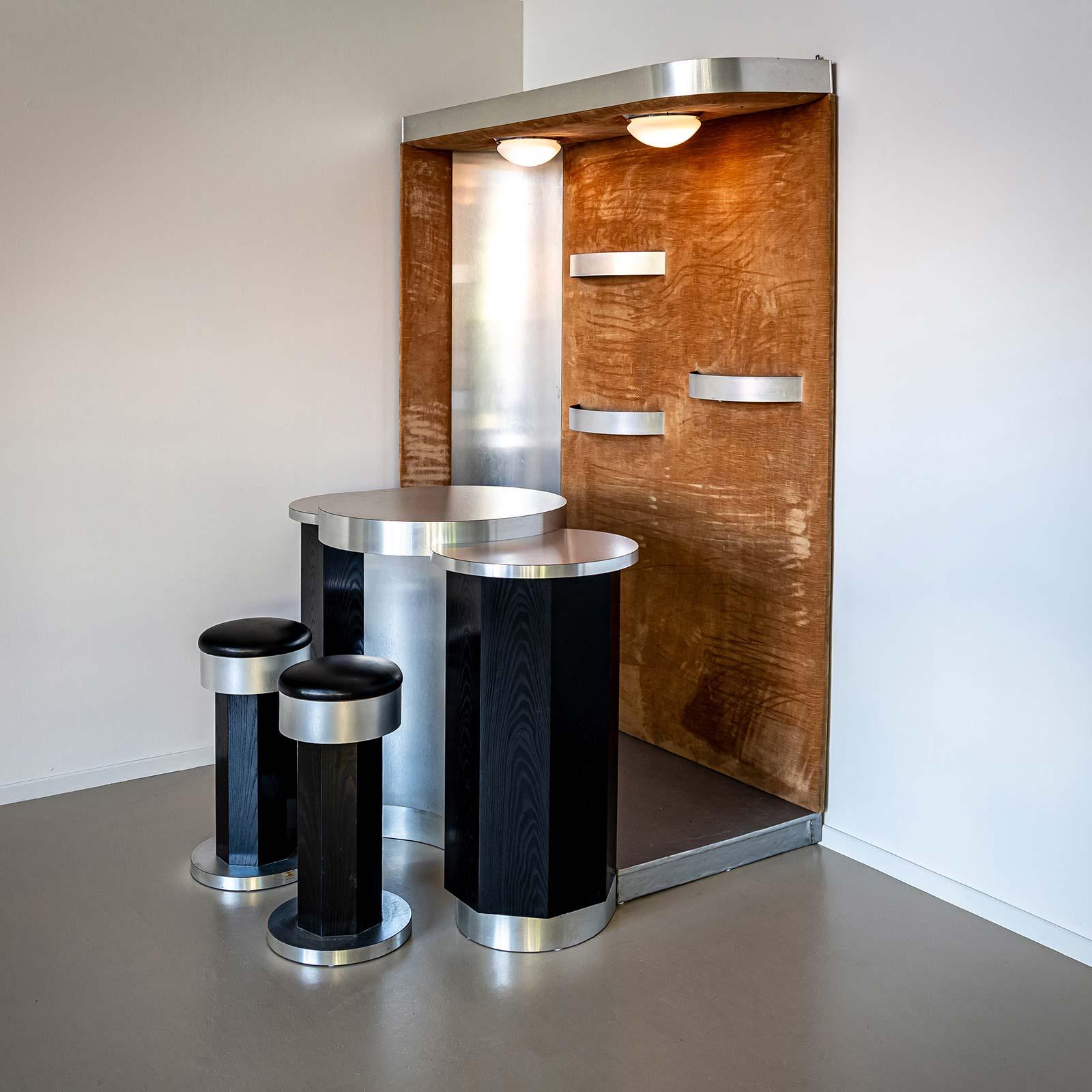 Large Brushed Aluminium Bar, Italy 1970s For Sale 7