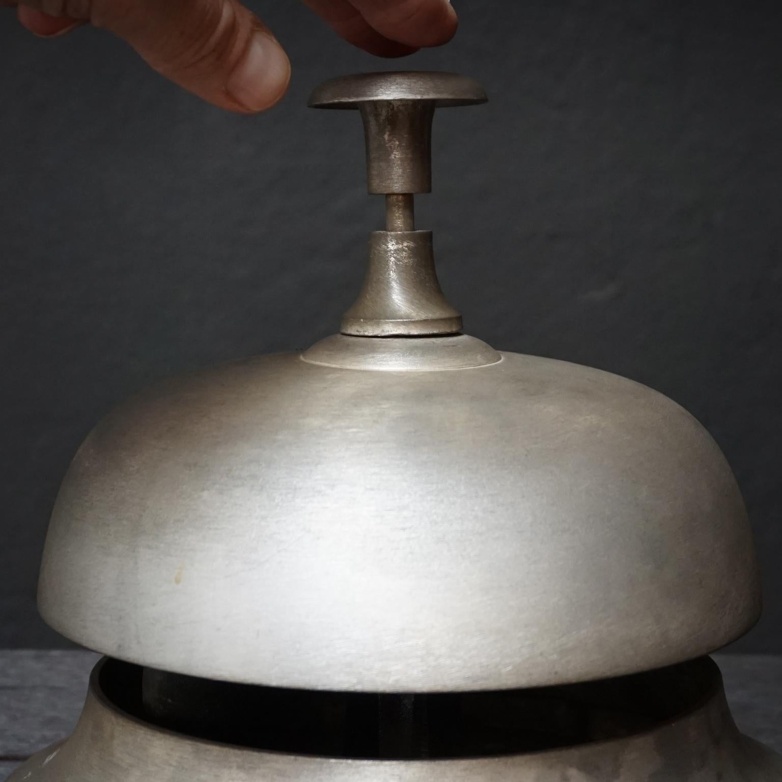 Dutch Large Brushed Brass Amsterdam Hotel Counter Bell