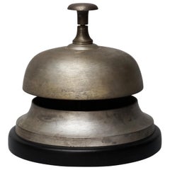 Vintage Large Brushed Brass Amsterdam Hotel Counter Bell