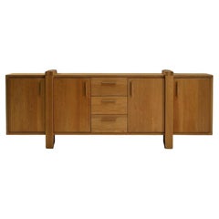 Large brustalist oak sideboard, Belgium.