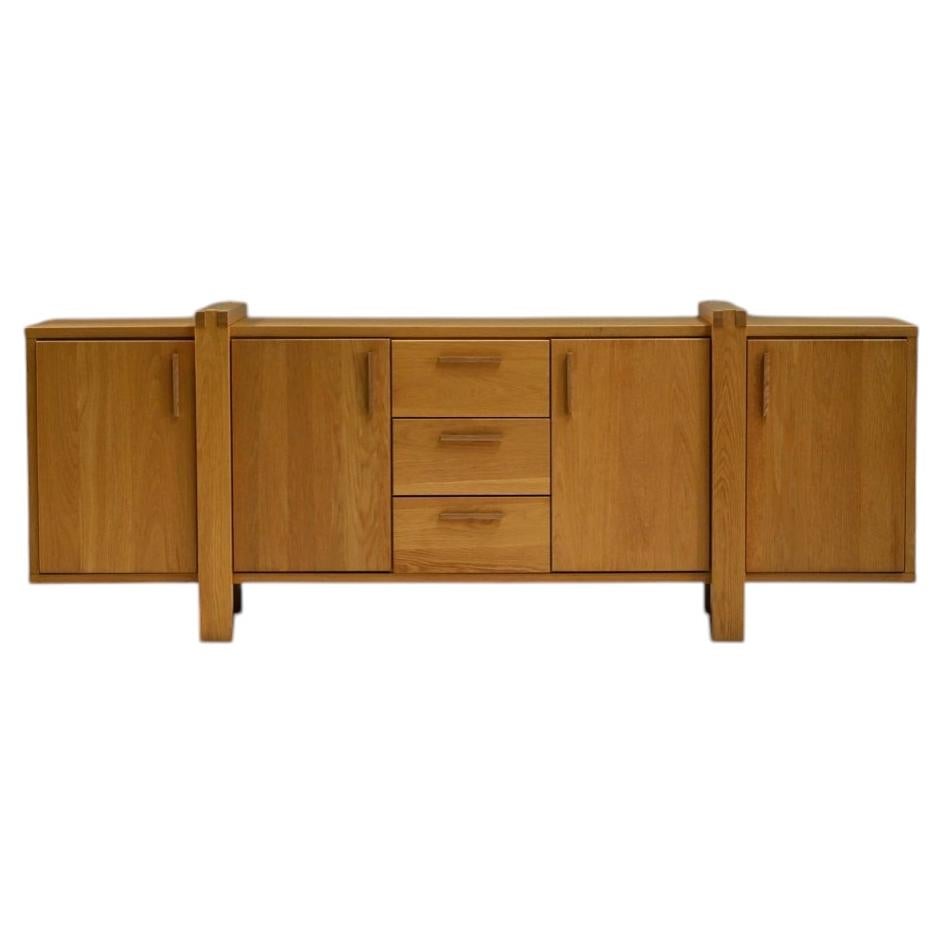 Large brustalist oak sideboard, Belgium.