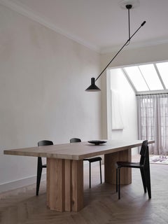 Grande tavolo da pranzo Brut - Oak massiccio - in stile Scuola di Amsterdam - Mokko