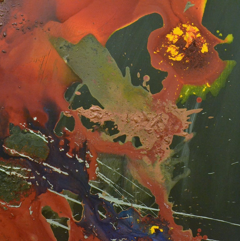 Large Brutalist Abstract Painting with Intense Colors and