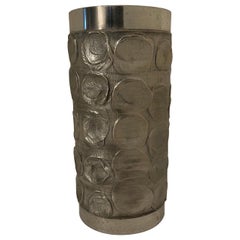 Large Brutalist Aluminium Vase - Space Age