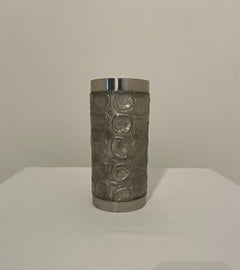 Large Brutalist Aluminium Vase - Space Age
