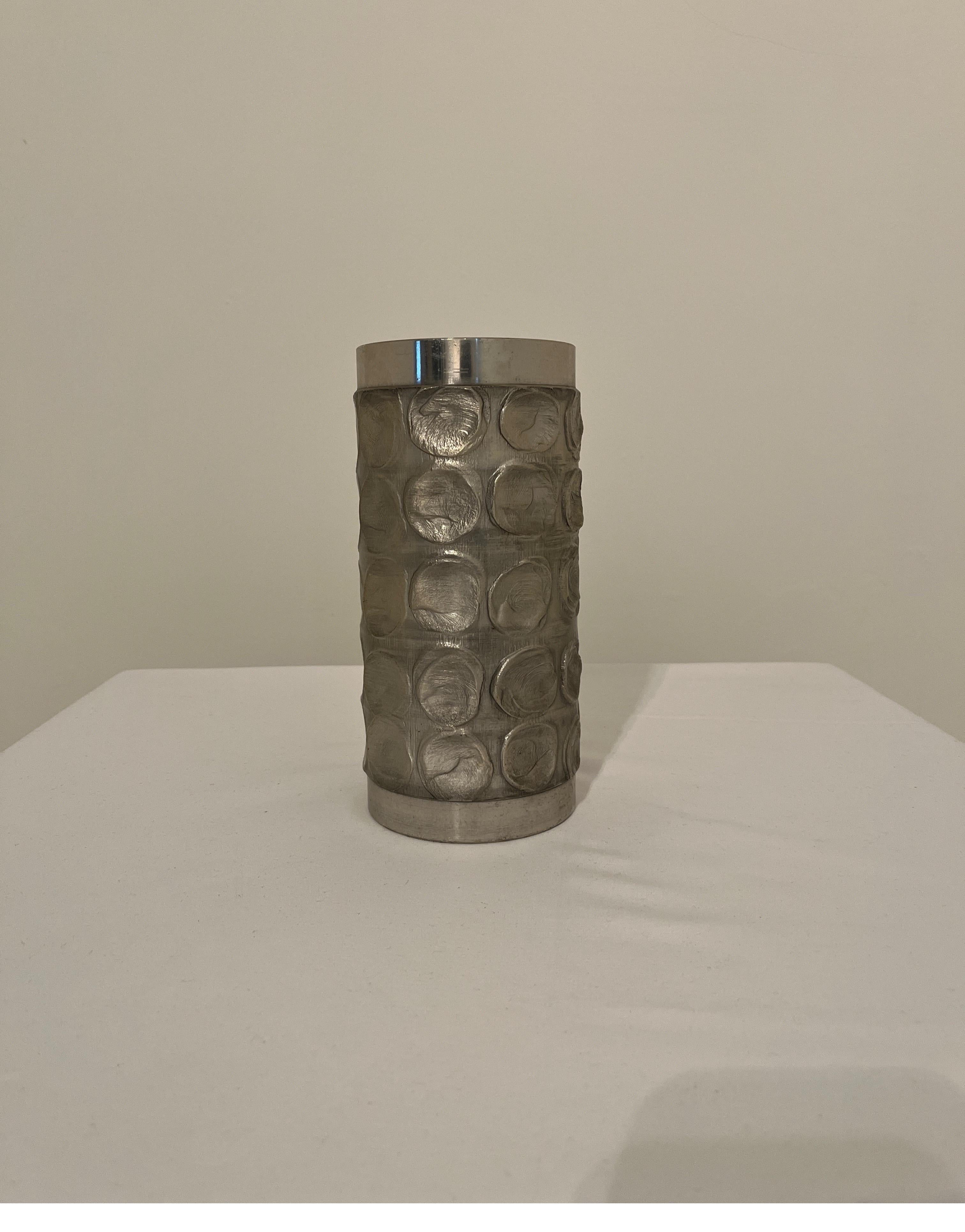 Large Brutalist Aluminium Vase - Space Age For Sale 1
