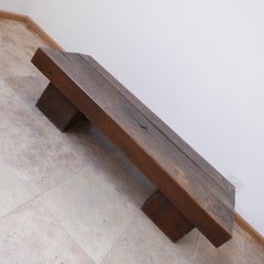 Large Brutalist Belgium Oak Sleeper Coffee Table