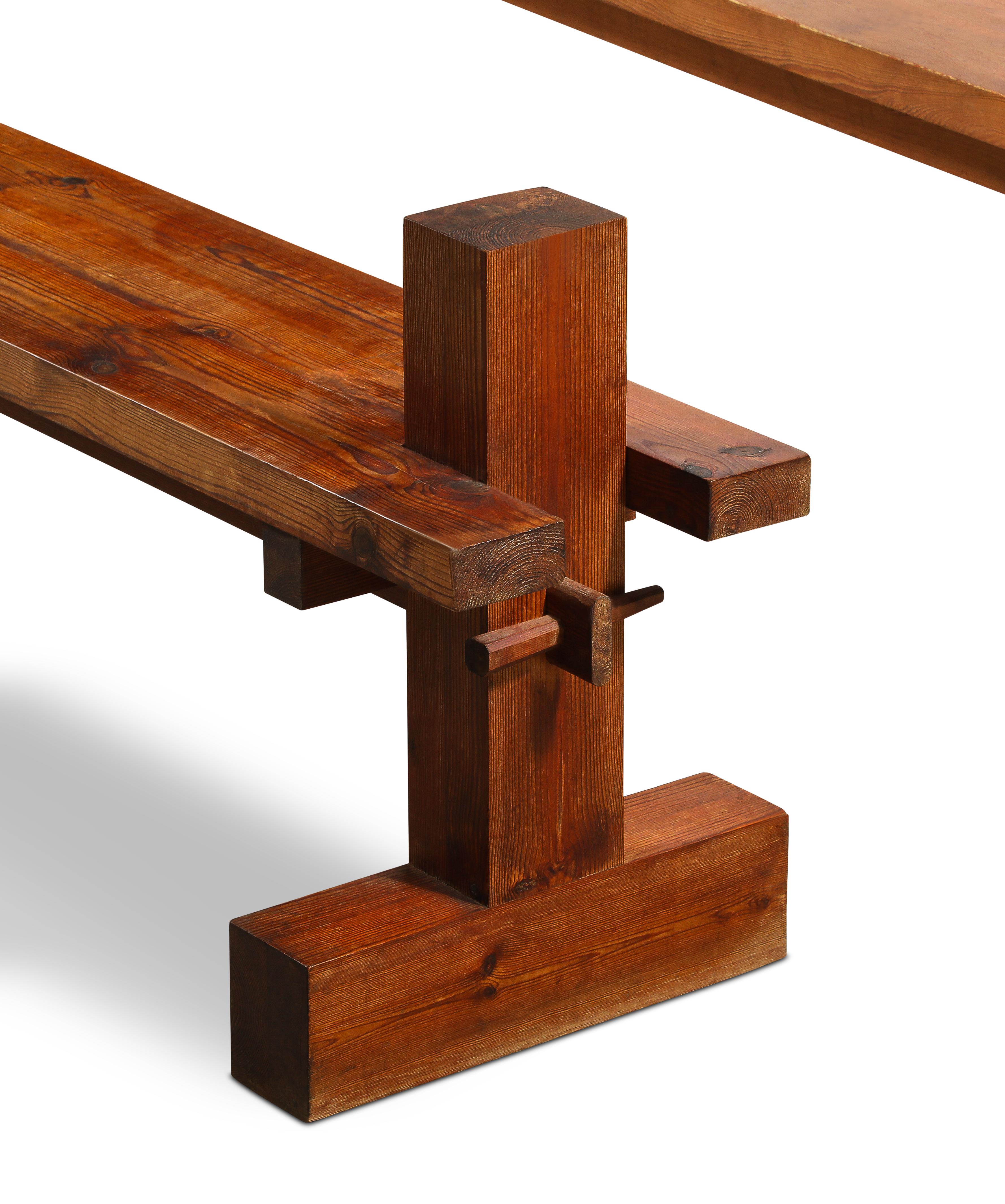 Große brutalistische Bänke, Frankreich 1960er Jahre im Angebot 6