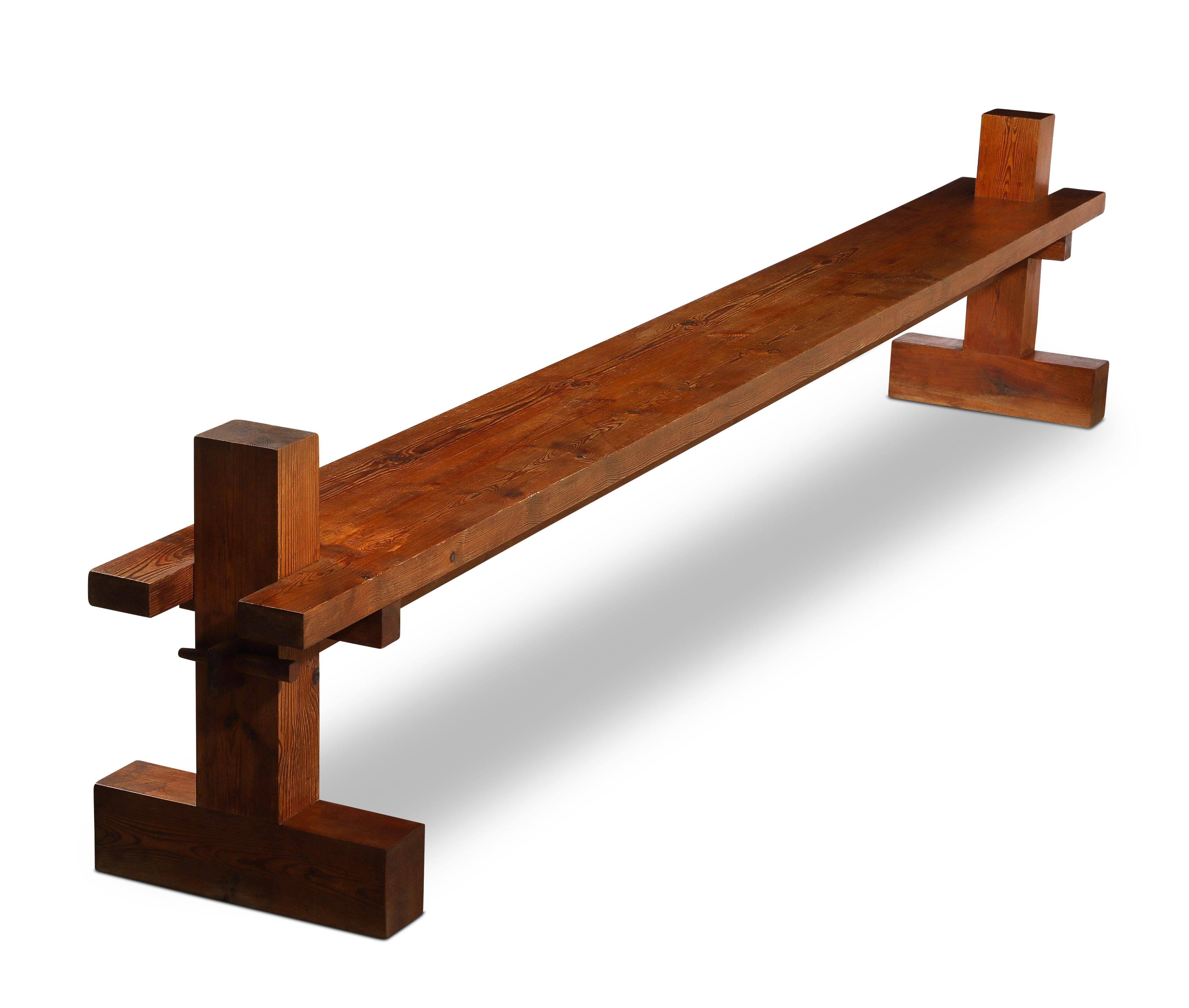 Große brutalistische Bänke, Frankreich 1960er Jahre im Angebot 12