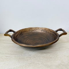 Large brutalist bronze bowl , 1970s