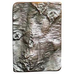 Large Brutalist Bronze Door Handle with Tree Bark Pattern