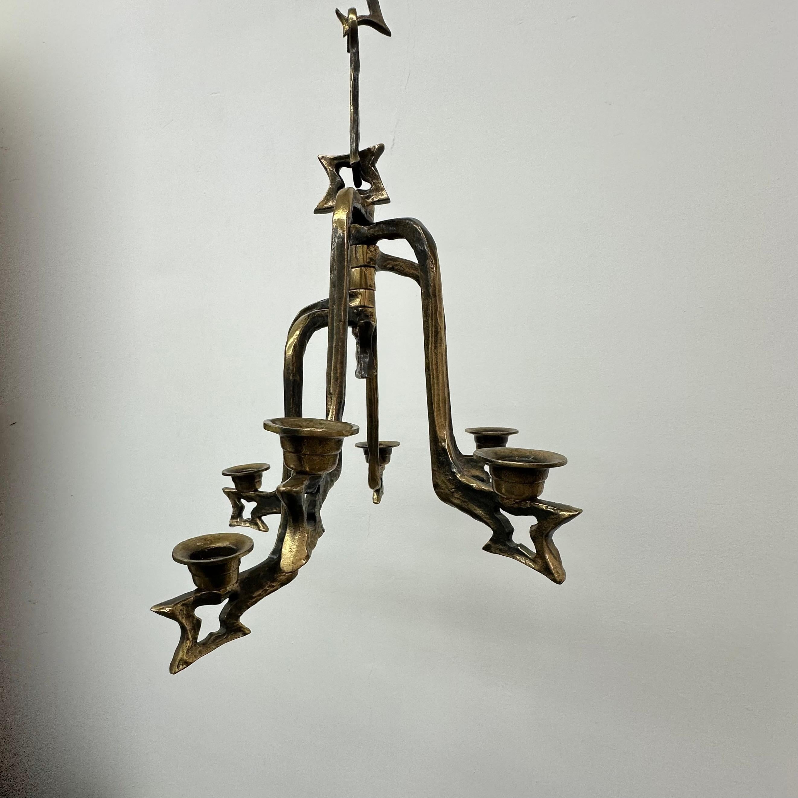 Grand bougeoir brutaliste en bronze, 1970 en vente 3