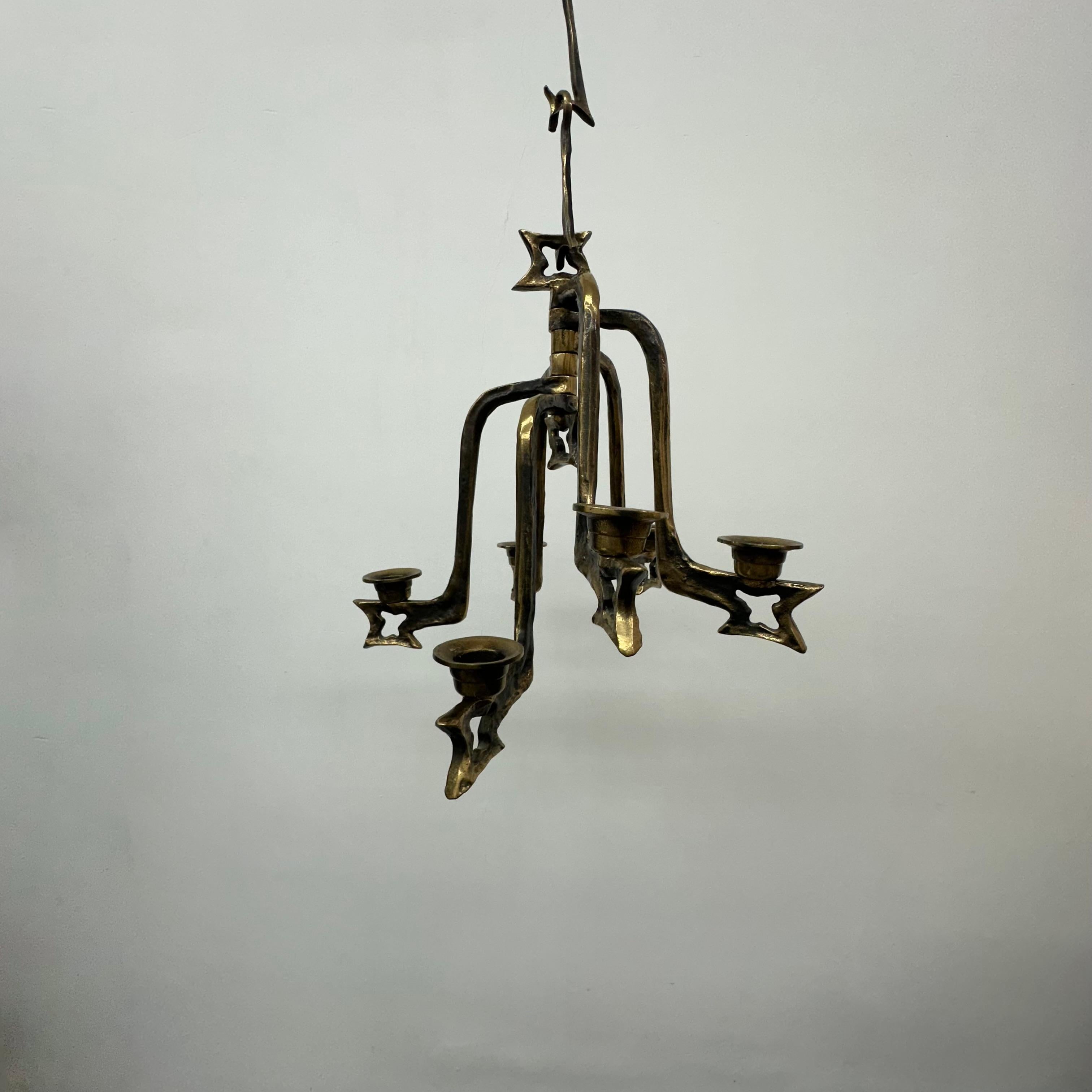 Grand bougeoir brutaliste en bronze, 1970 en vente 4
