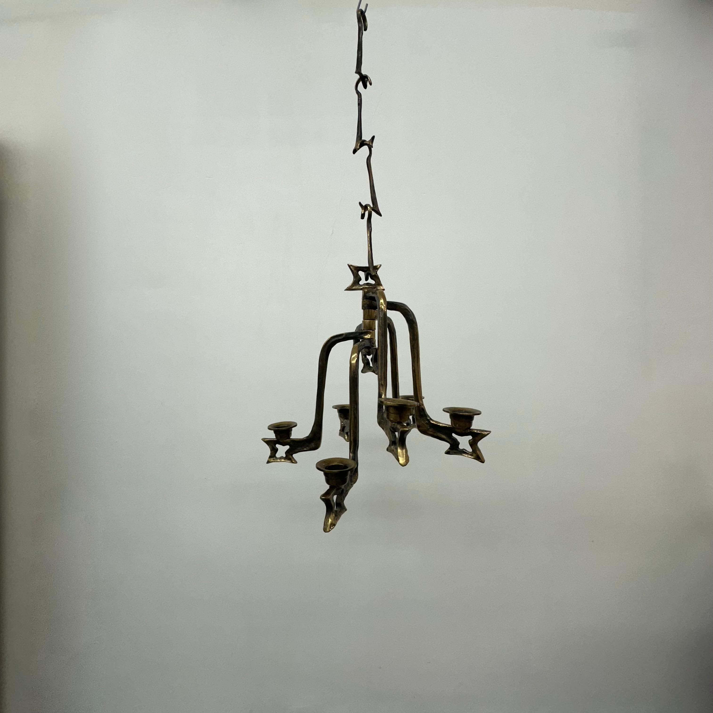 Grand bougeoir brutaliste en bronze, 1970 en vente 5