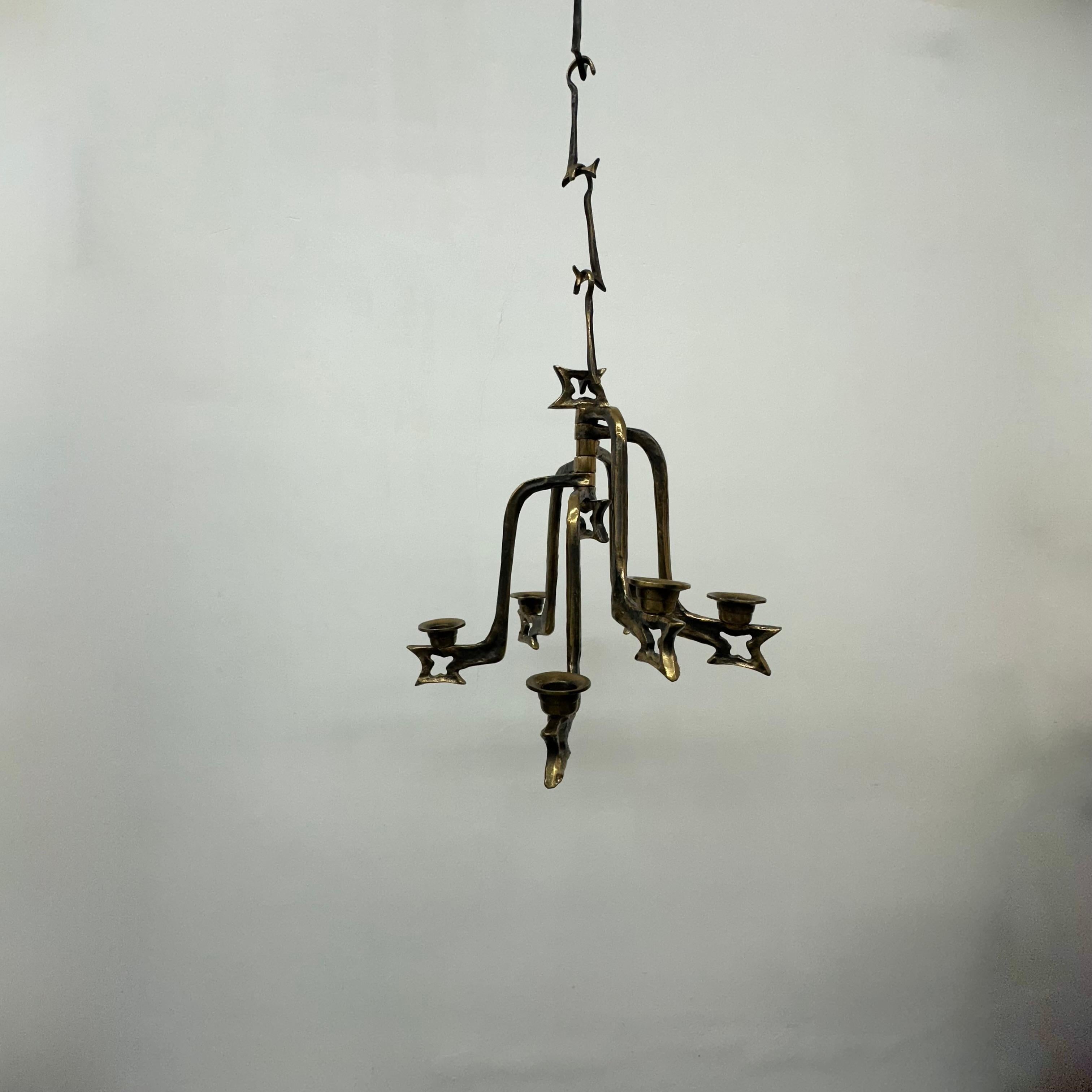 Grand bougeoir brutaliste en bronze, 1970 en vente 6