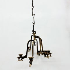 Large brutalist bronze hanging candle holder , 1970’s