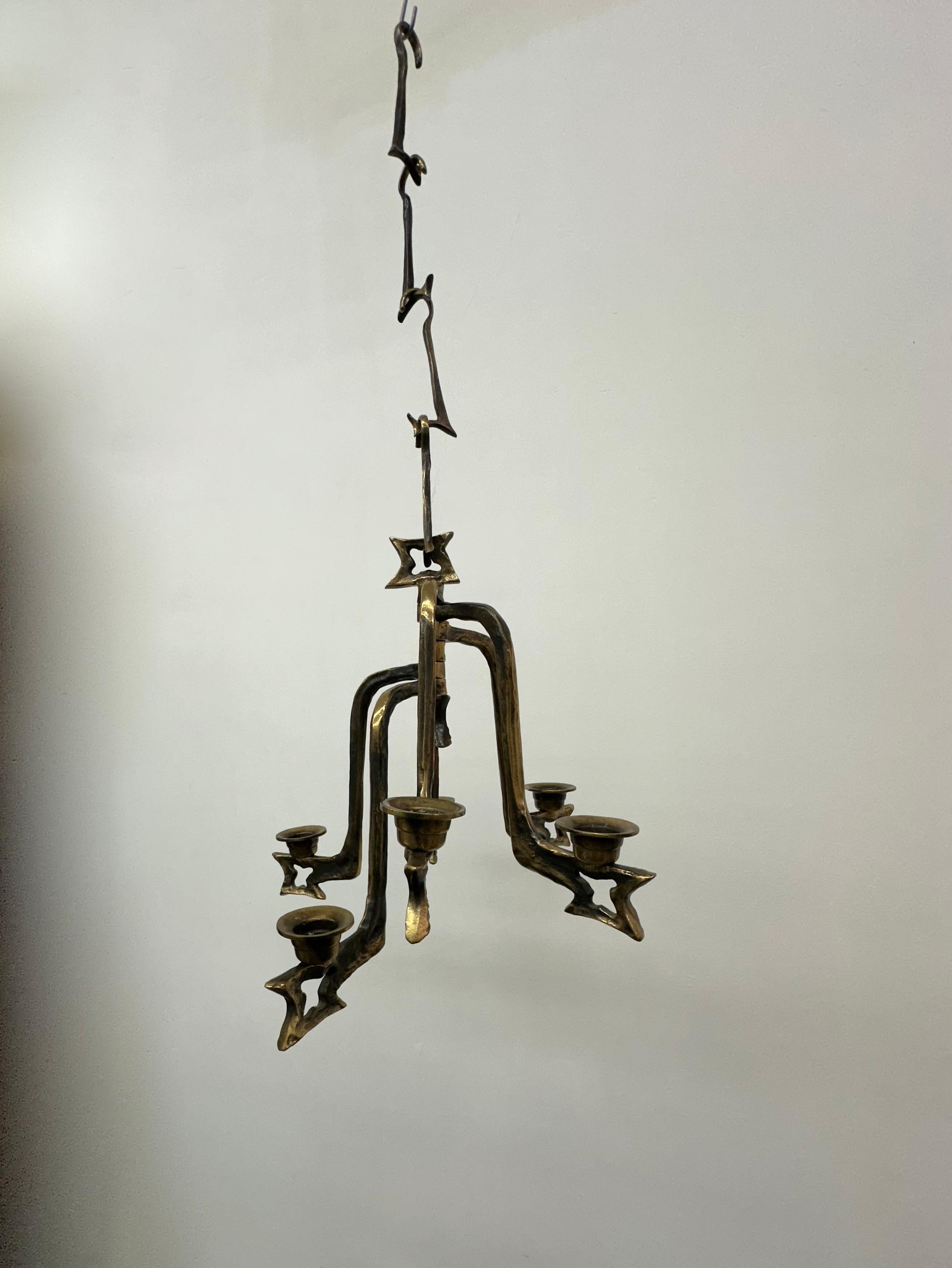 Allemand Grand bougeoir brutaliste en bronze, 1970 en vente
