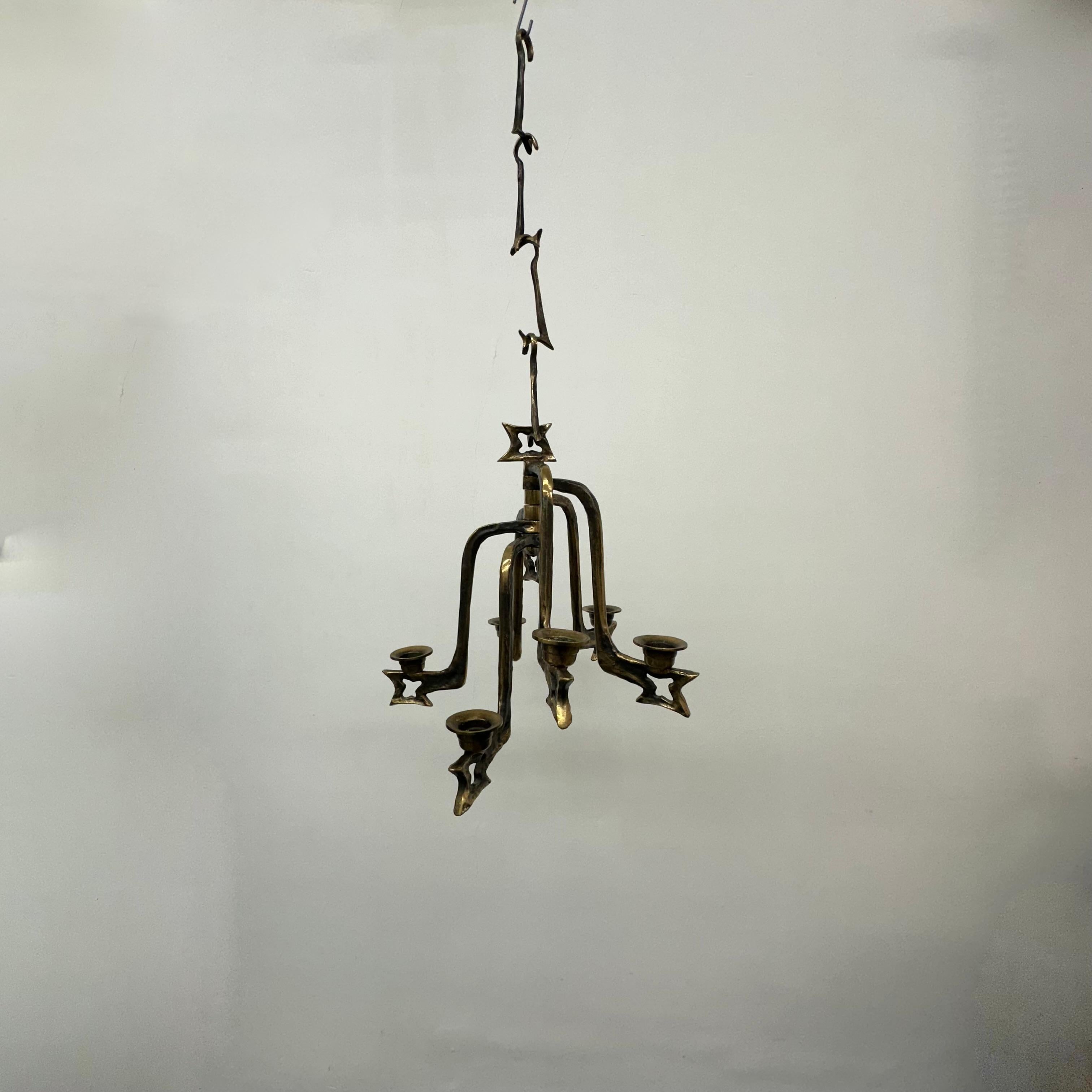 Fin du 20e siècle Grand bougeoir brutaliste en bronze, 1970 en vente