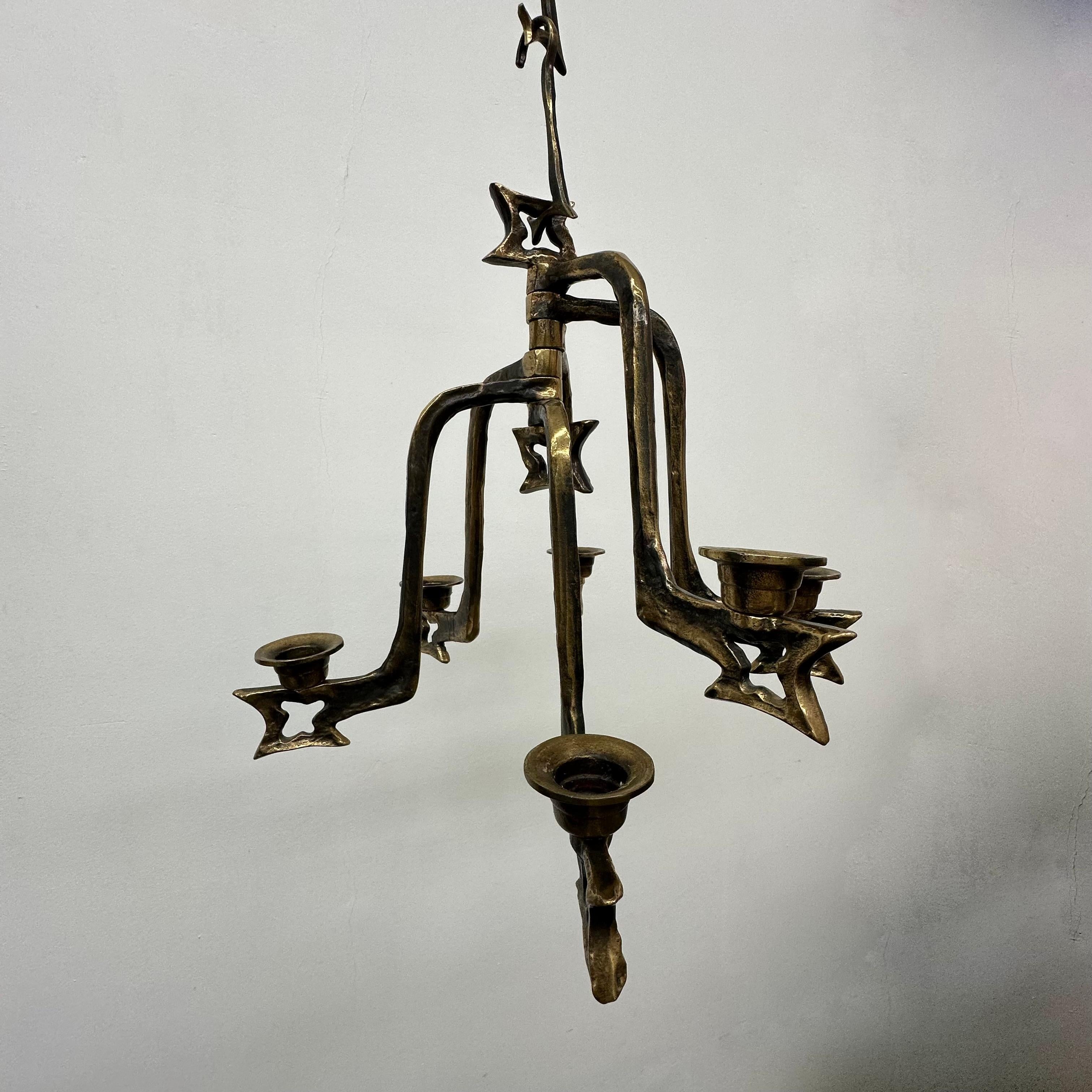 Grand bougeoir brutaliste en bronze, 1970 en vente 2