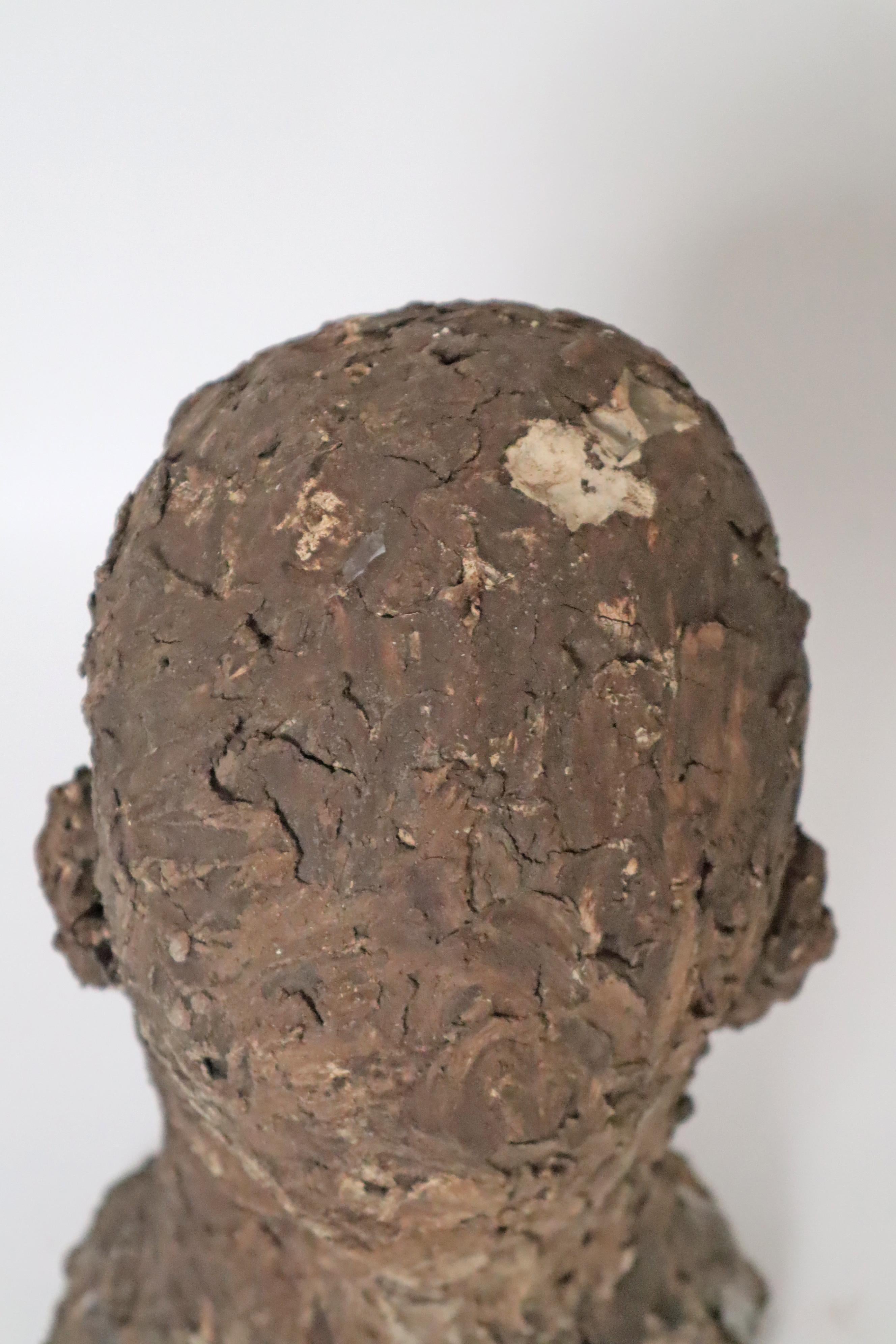 Grande busto brutalista di un uomo nello stile di Alberto Giacometti anni '50 in vendita 4