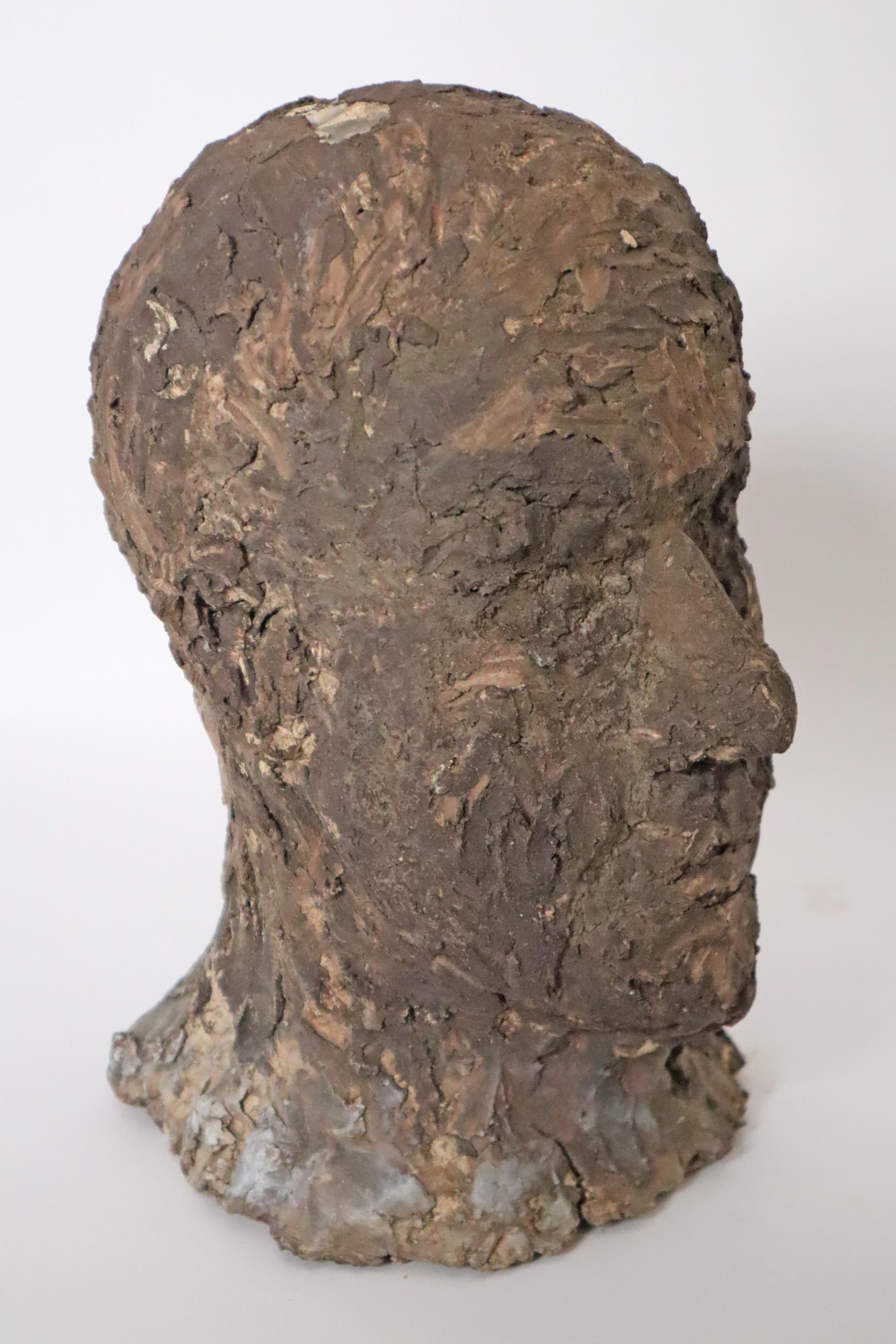 Grande busto brutalista di un uomo nello stile di Alberto Giacometti anni '50 in vendita 7
